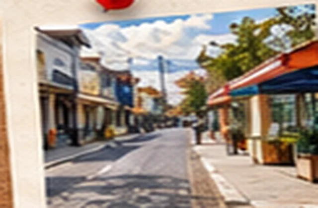Rua comercial do centro de Águas de Santa Bárbara
